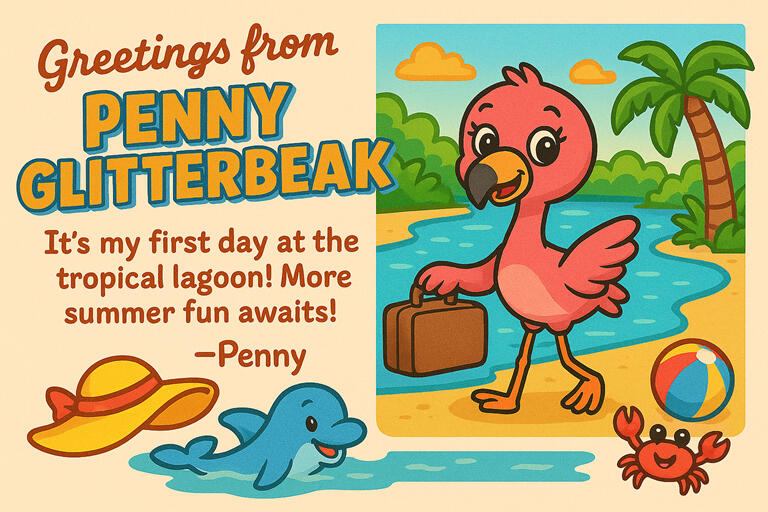 Greetings from Penny Glitterbeak